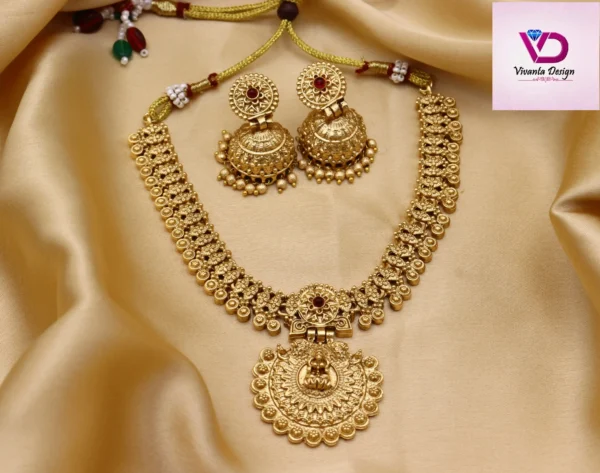 SOUTH INDIAN TRADITIONAL COPPER NECKLACE JEWELLERY SET FOR WOMEN