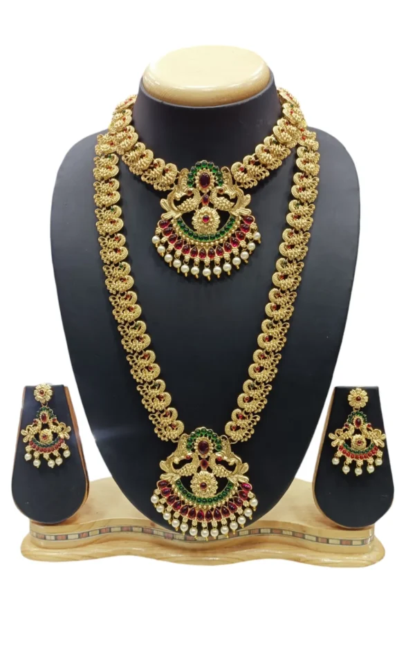 Vivanta Design MATTE GOLD PLATED ANTIQUE DESIGN NECKLACE COMBO SET FOR WOMEN AND GIRLS.