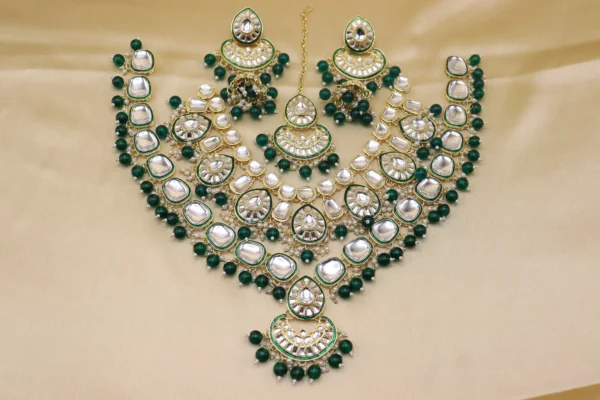 Indian Traditional Kundan Meenkari Jewelry Set for Women and Girls