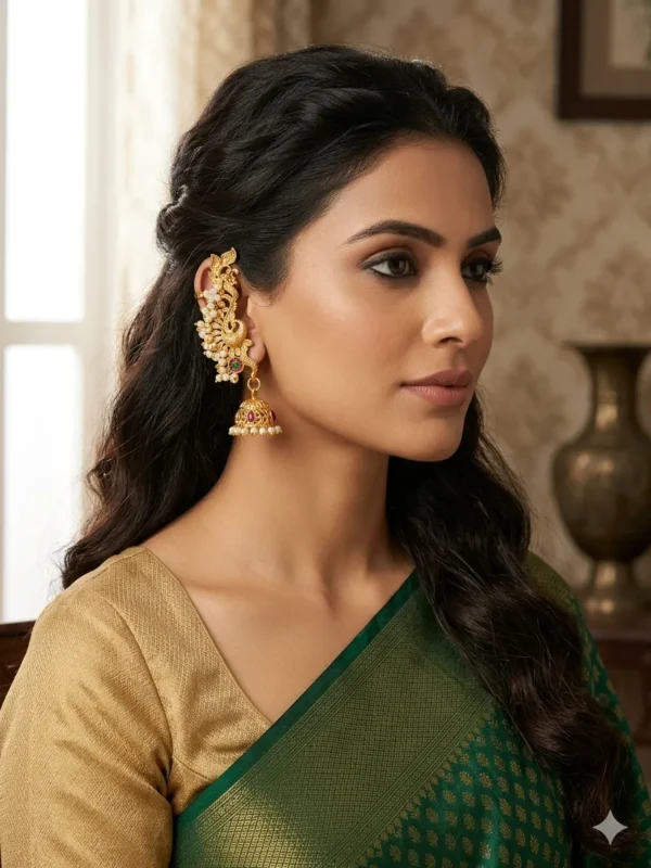 Gold Plated Earrings Maharashtra Look