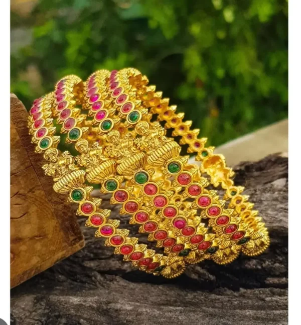 Vivanta design South Collection of 4Pcs Set of Gold Plated Bangle