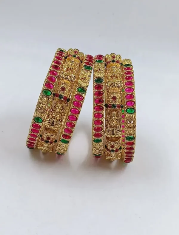 Vivanta design PREMIUM QUALITY South Collection of 6 Pcs Set of Gold Plated Bangles set