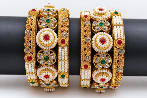 Vivanta design PREMIUM QUALITY South Collection of 6 Pcs Set of Gold Plated Bangles set